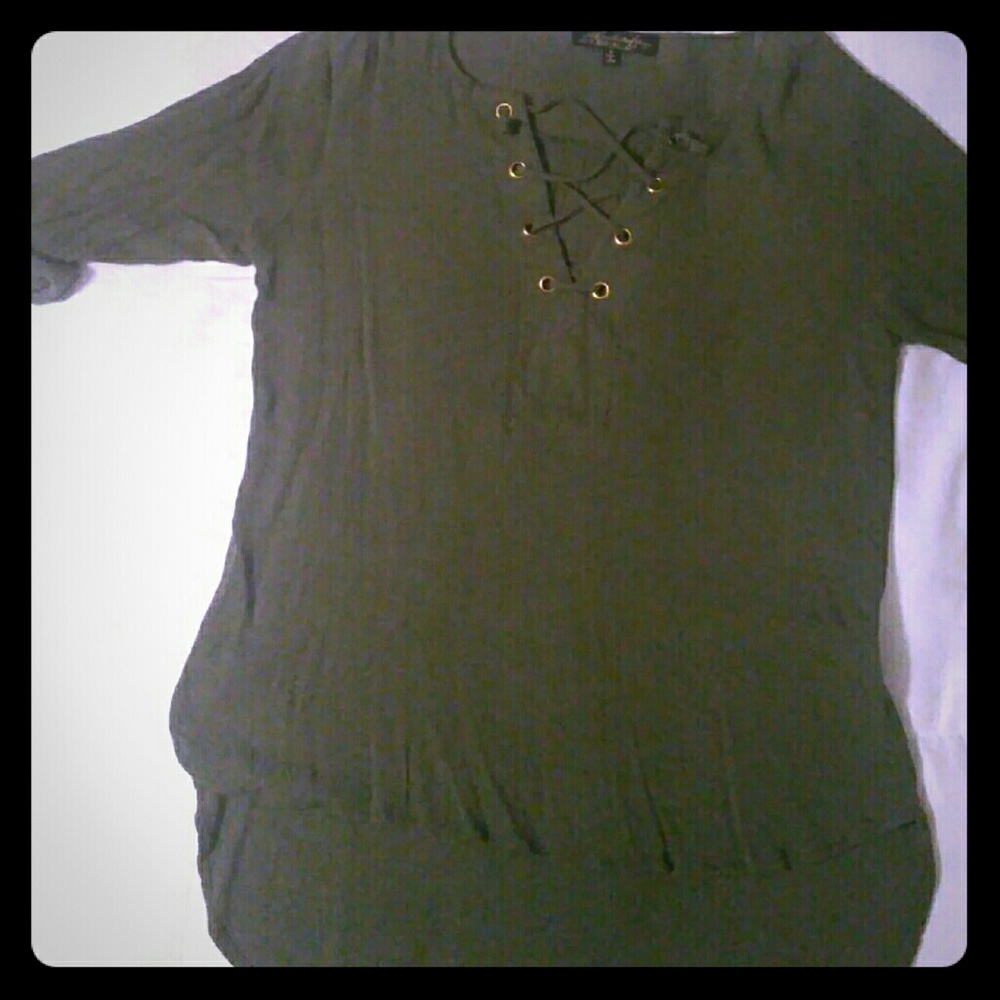 Almost Famous brand olive color shirt